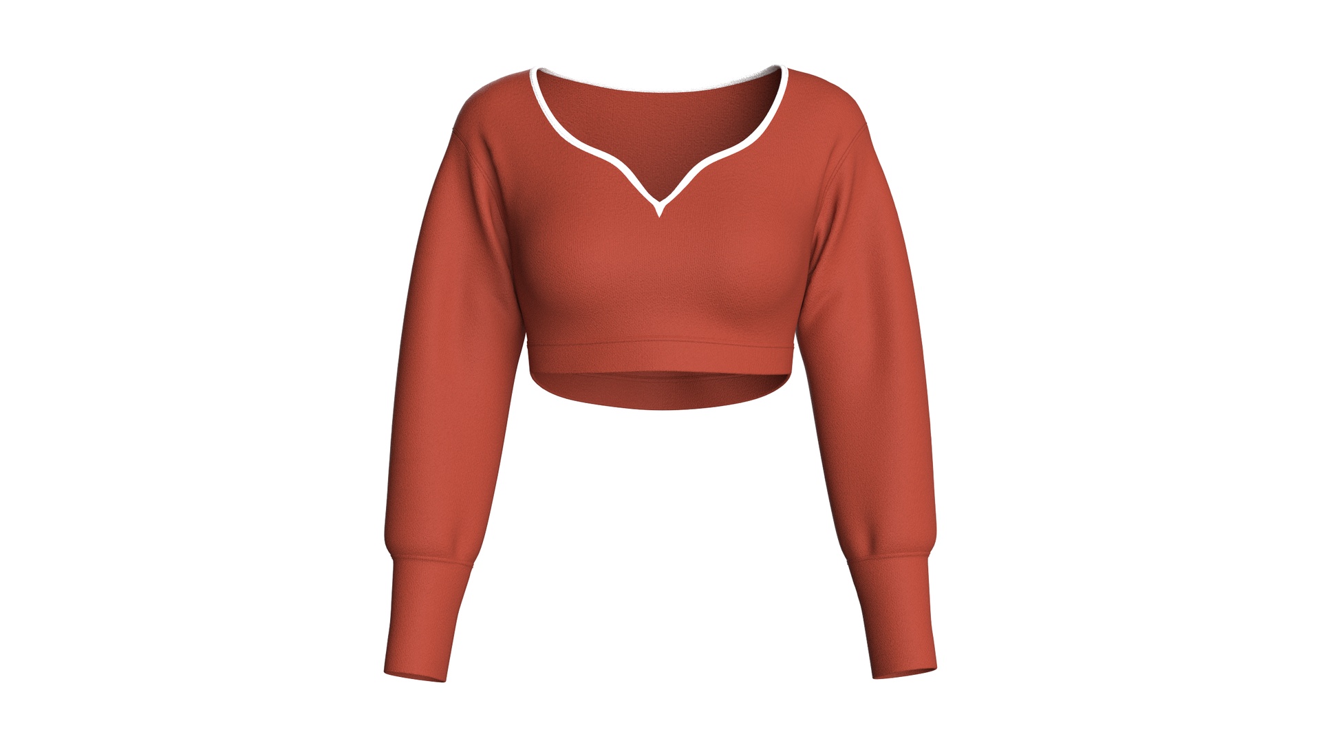 Media 1 for listing Girls White Piping Cropped Sweatshirt | High Poly
