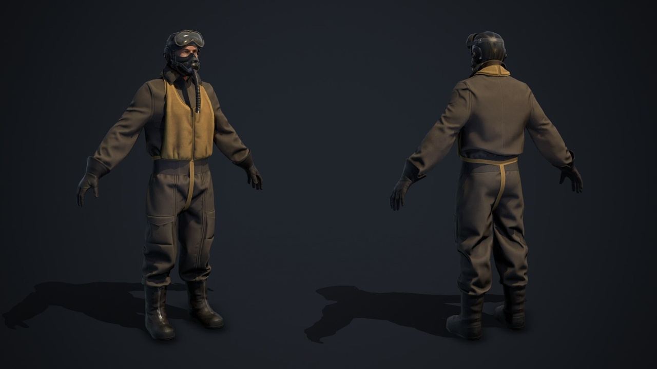 Media 1 for listing USAAF Bomber Pilot - Rigged WW2 Character