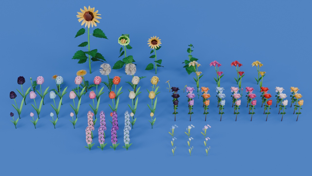 Media 1 for listing 🌻💐Low Poly Flowers💐🌻