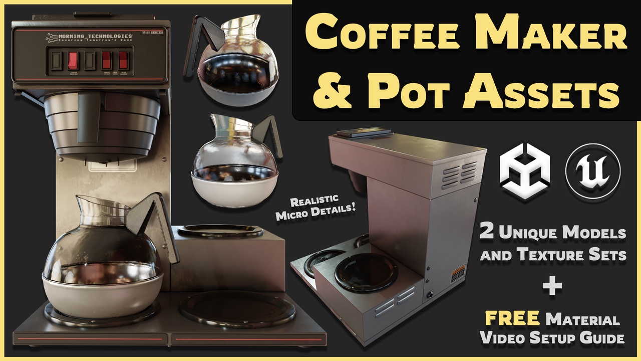 Media 1 for listing Coffee Maker and Pot 3D Assets