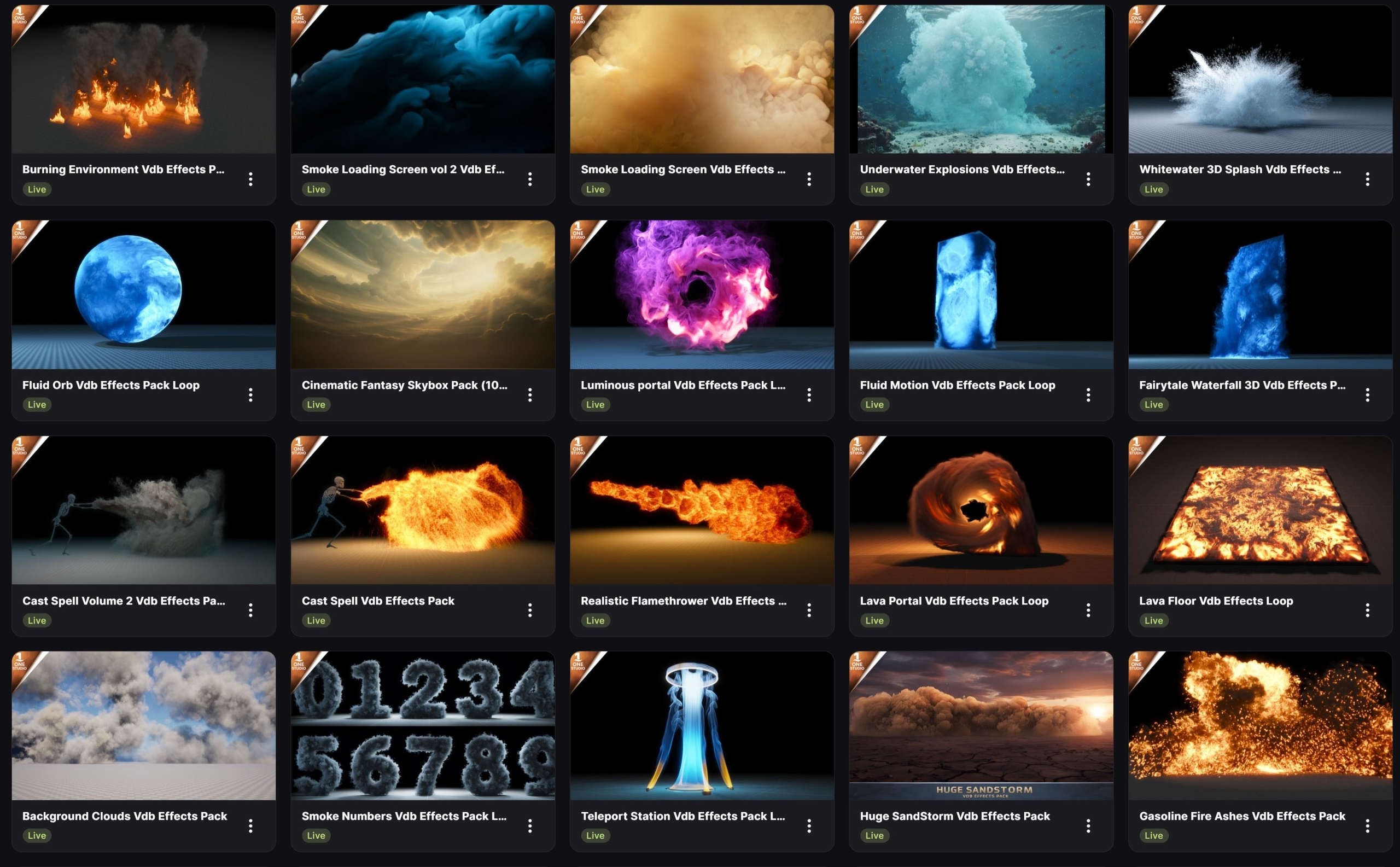 Media 1 for listing Ultimate VDB Effects Bundle – 190 VDB Effects Volume 4