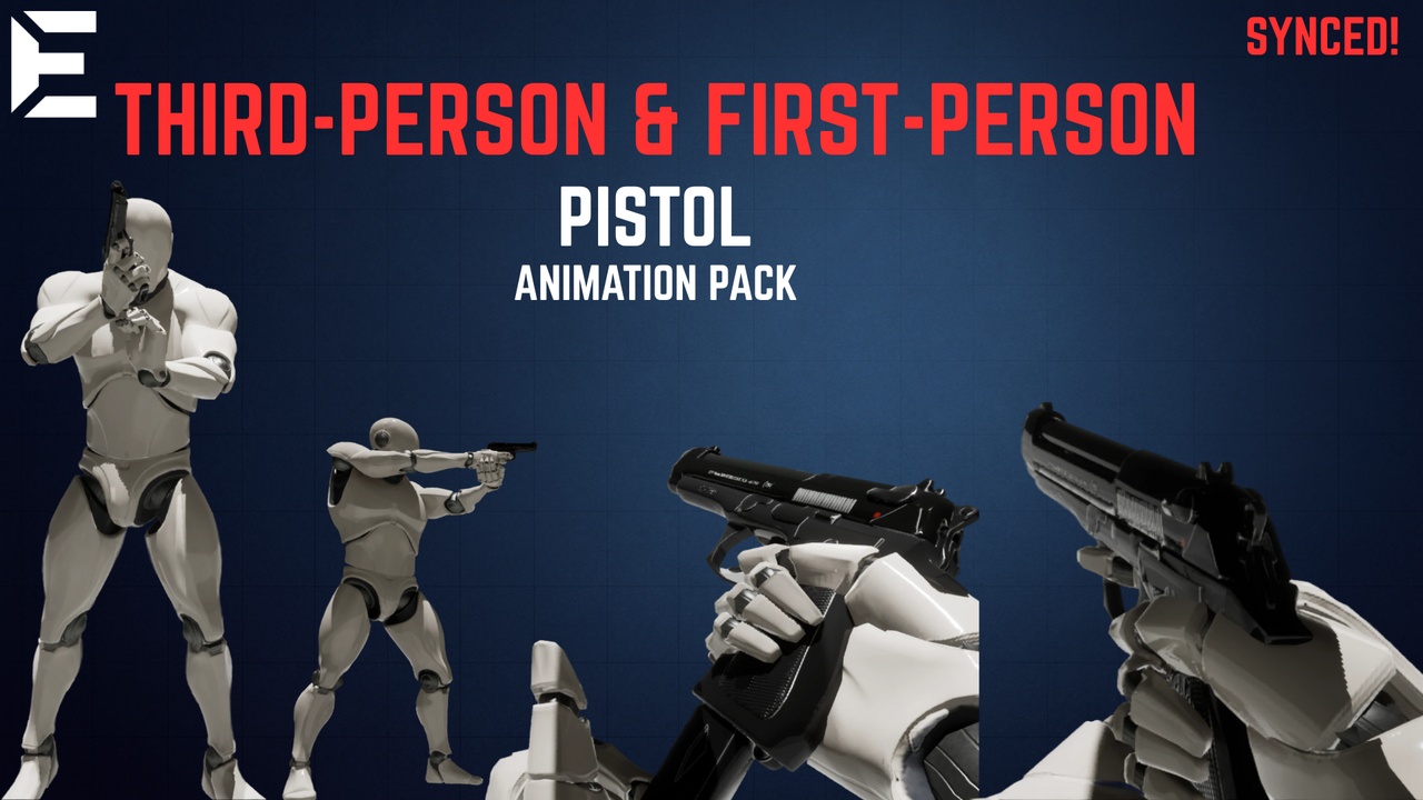 Media 1 for listing FP - TP Pistol Animation Set | Synced First Person and third Person animations!