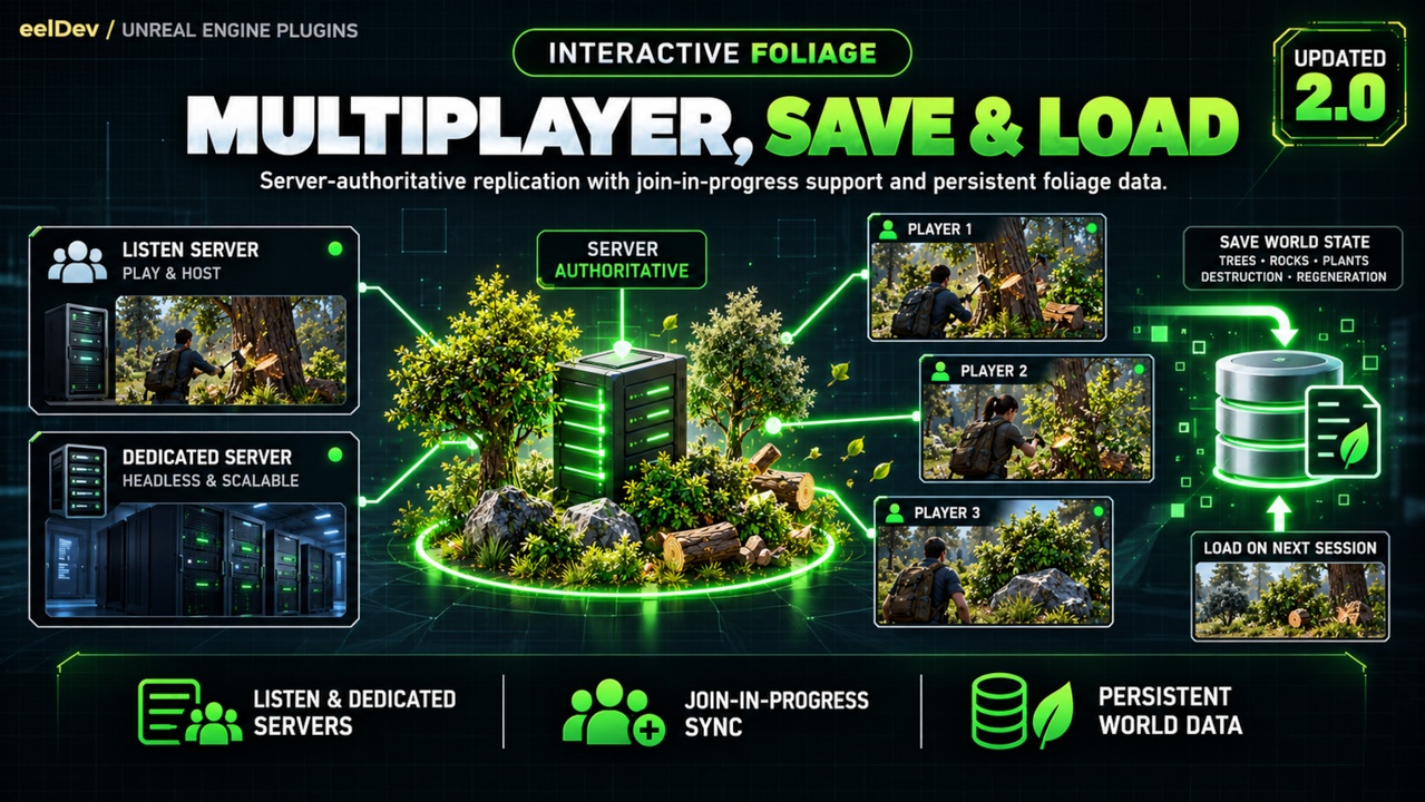 Media 1 for listing Convert Foliage to Interactive Actors for Unreal Engine (Foliage Plugin)