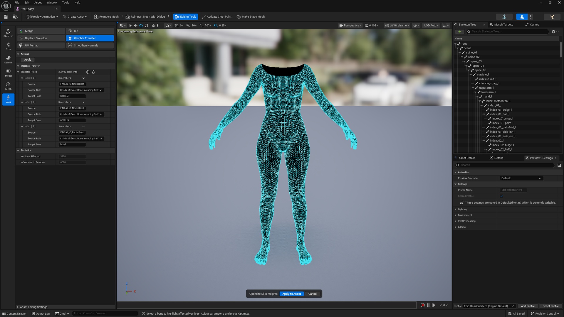 Media 1 for listing Ynnk Skeletal Mesh Edit Tools