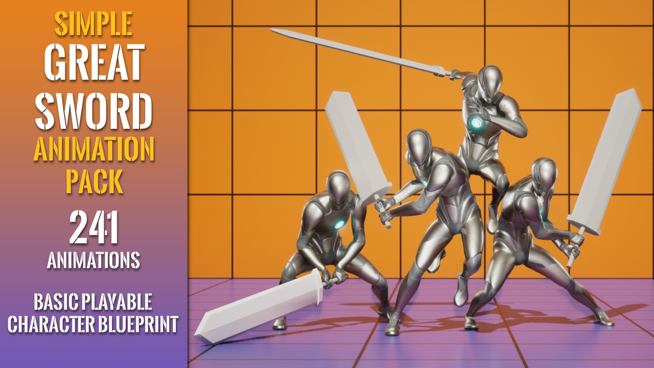 Media 1 for listing Simple Great Sword Animation Pack