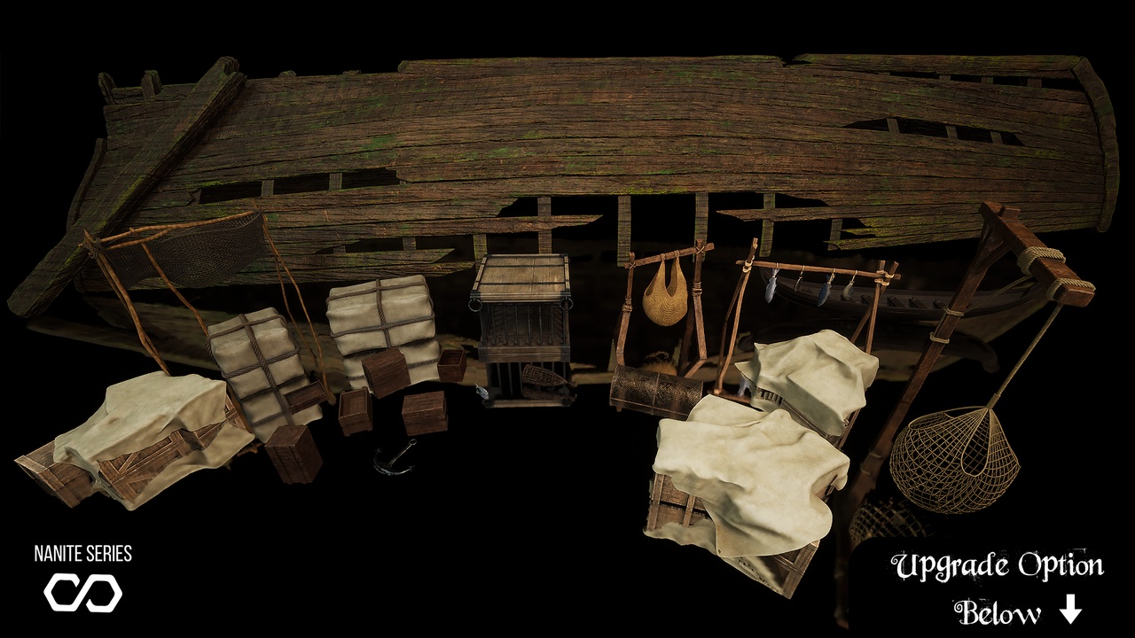 Media 1 for listing [Nanite] Medieval Harbor Kit - Harbor Props (Docks, Harbor, Medieval Props)