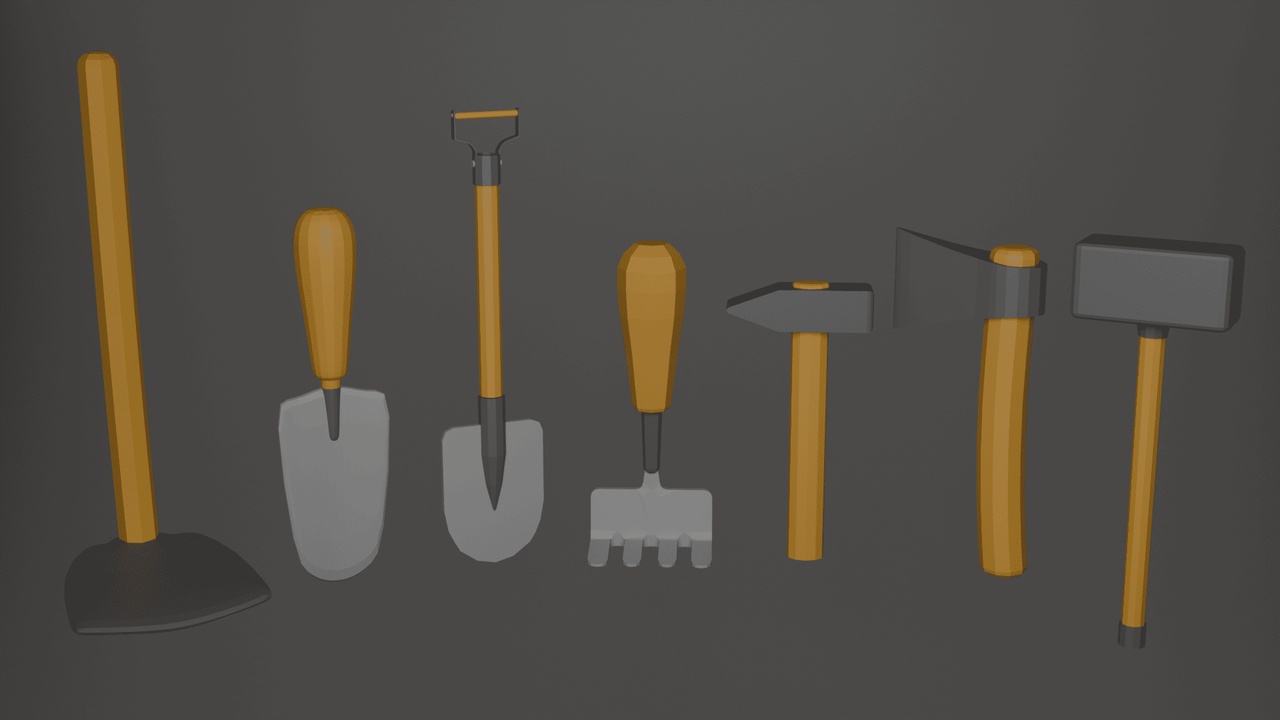 Media 1 for listing Low Poly Garden Tools Pack