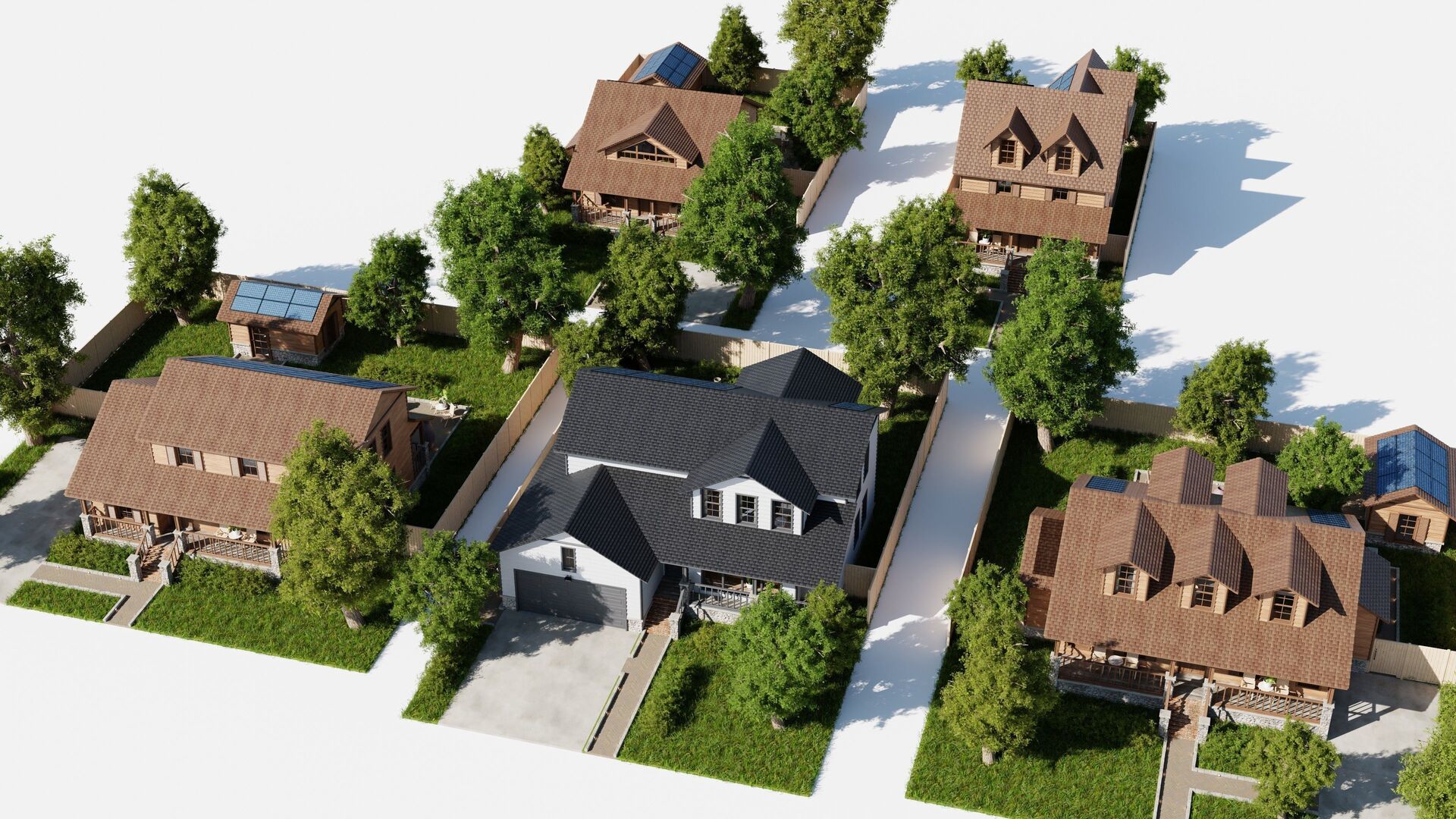 Modular Classic Style American medium 5 House pack | Fab