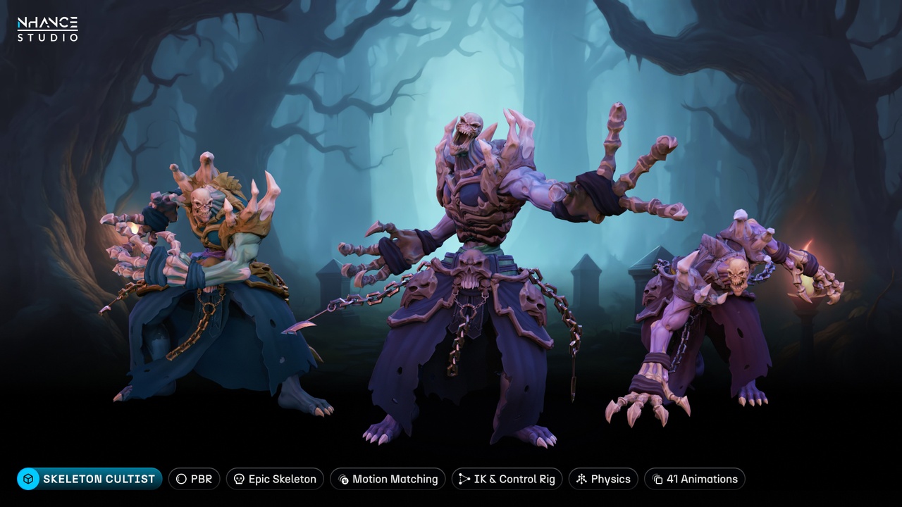 Media 1 for listing Stylized Fantasy Skeleton Cultist