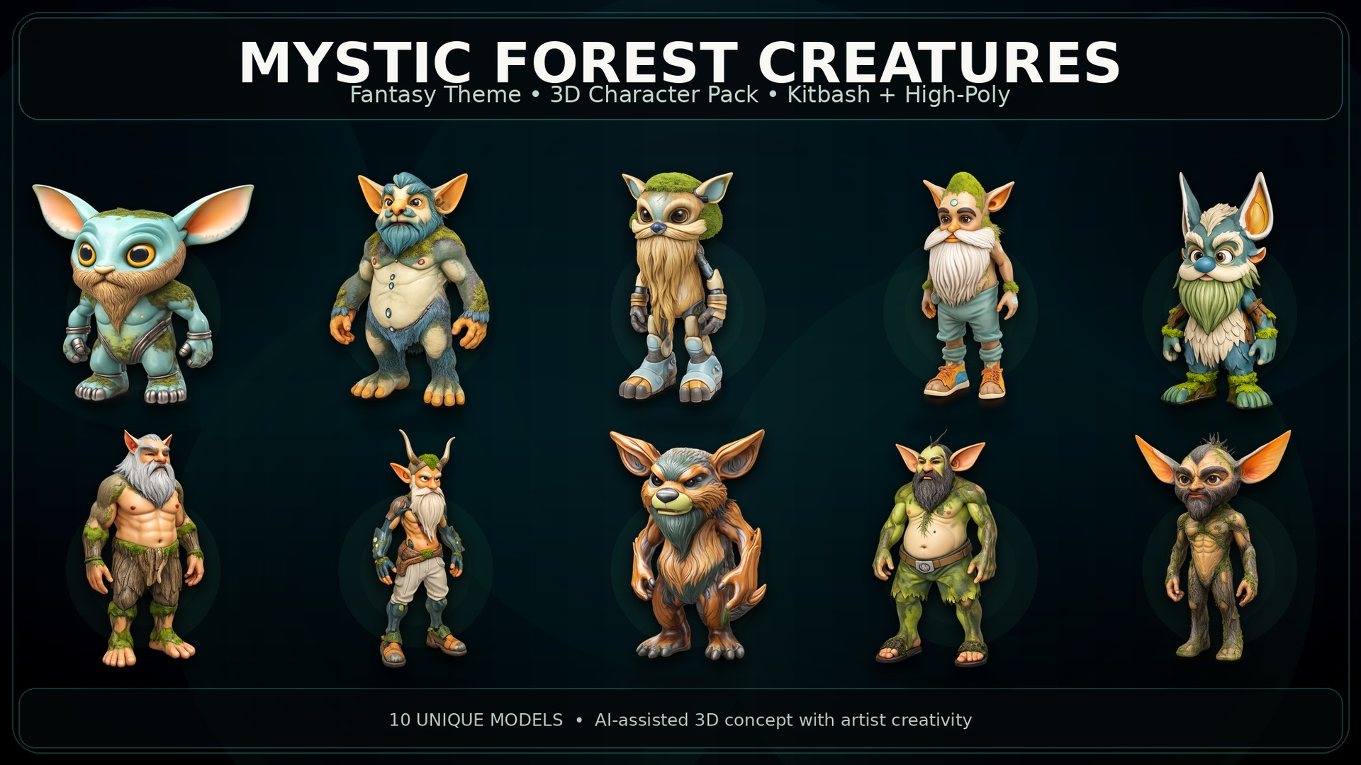 Medios 1 para el artículo Mystic Forest Creatures – Fantasy 3D Character Pack