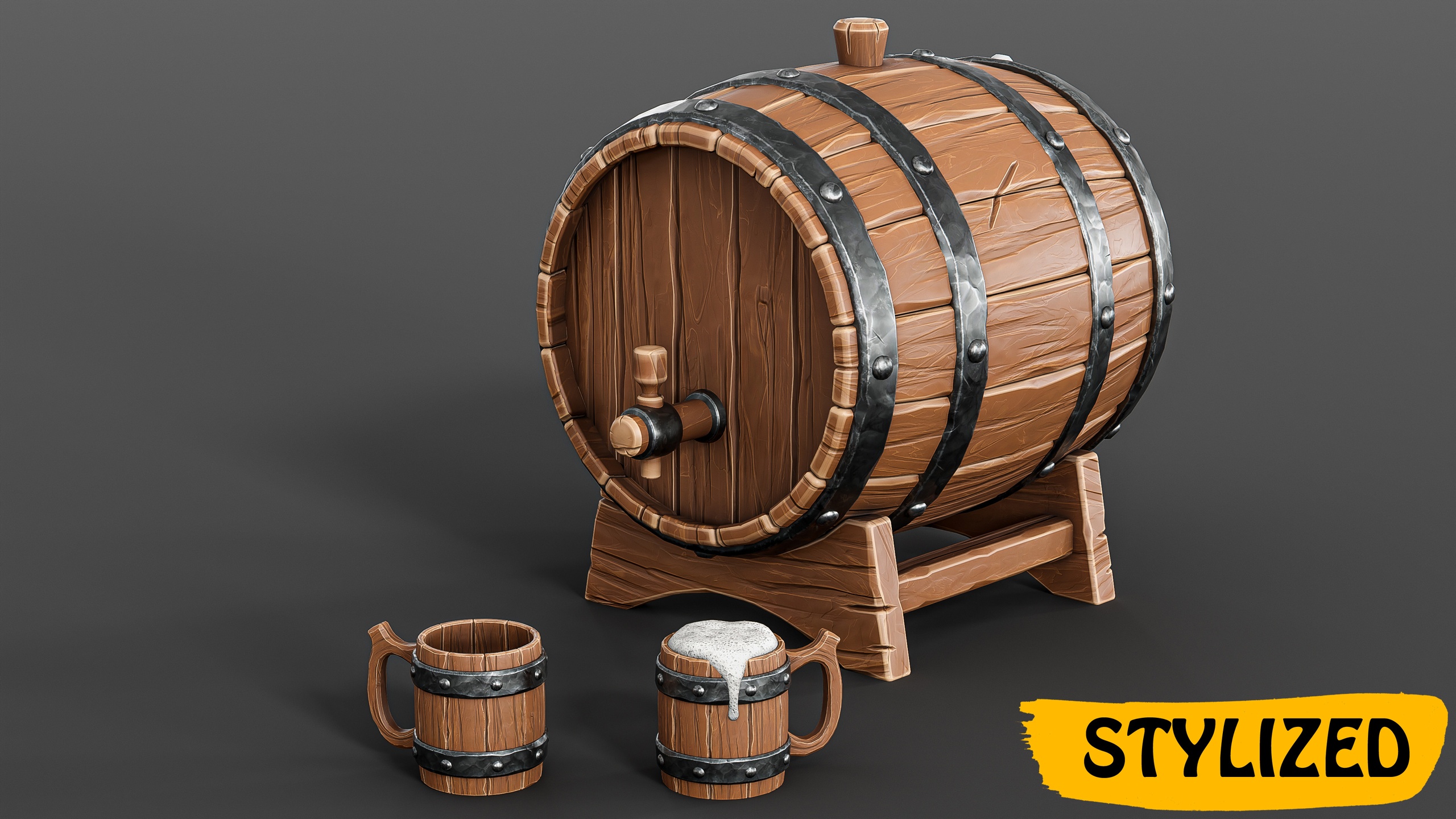 Media 1 for listing Stylized Barrel on Stand and Mug