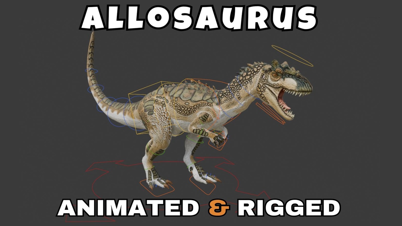 Media 1 for listing Allosaurus Rigged And Animated 3D Model