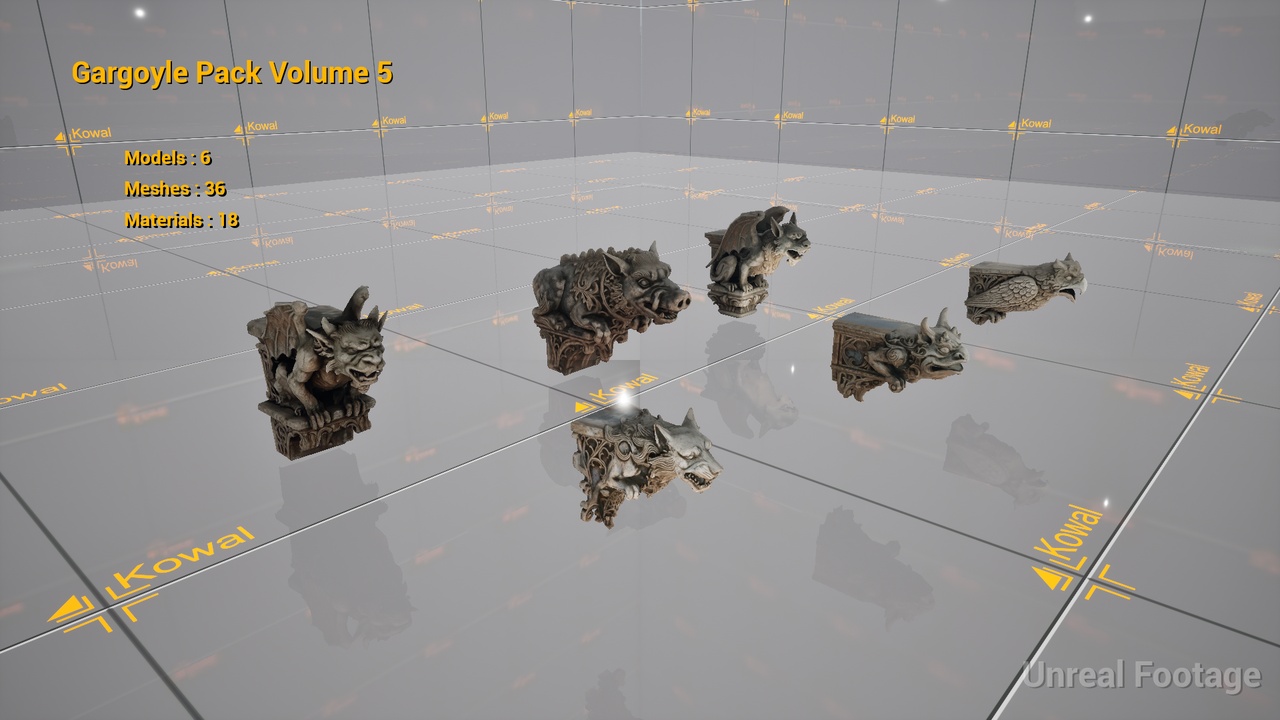 Media 1 for listing Gargoyle Pack Volume 5— 6 Game-Ready Gargoyle Models