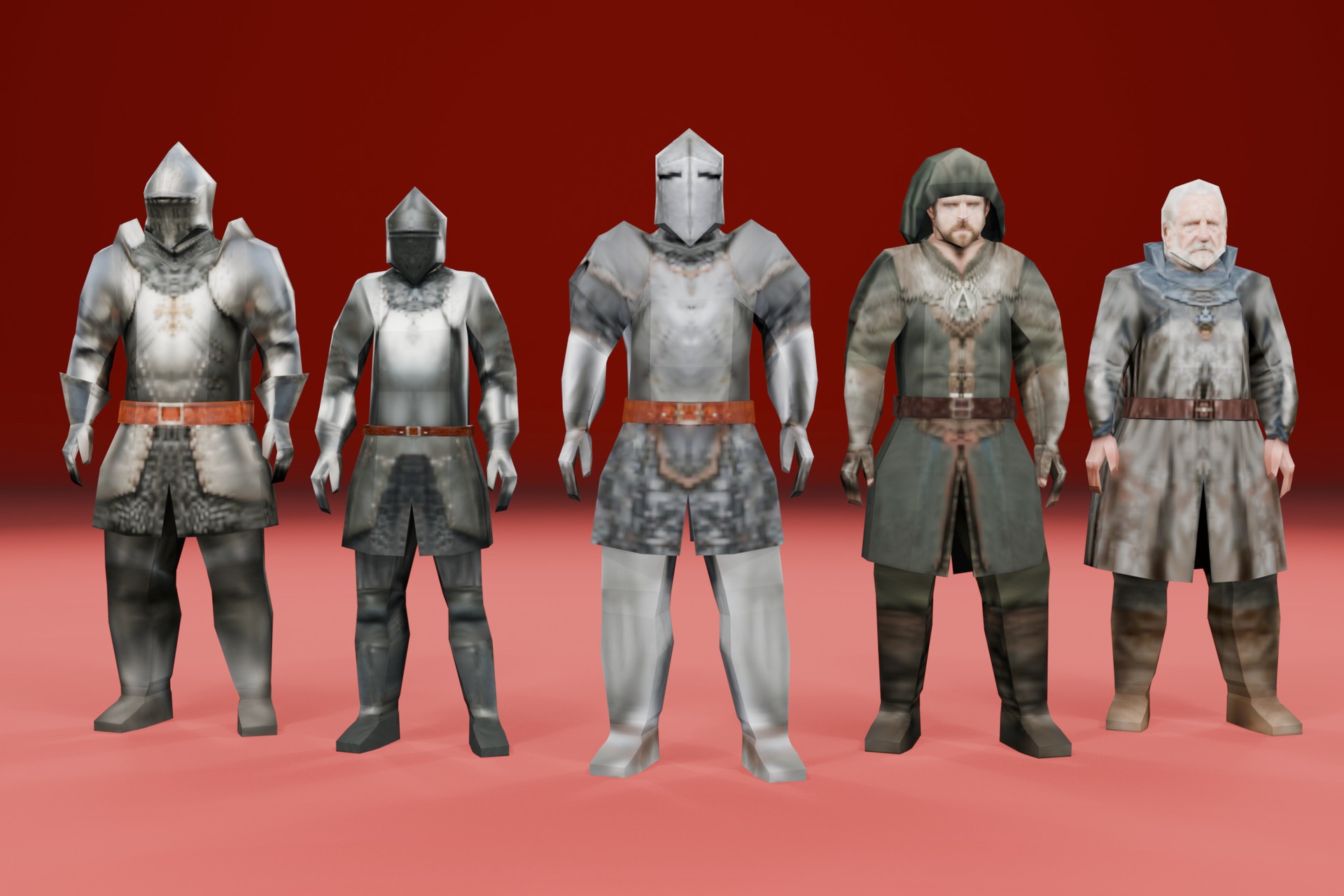Media 1 for listing Low Poly Medieval Europe Starter Pack - 5 Feudal Characters
