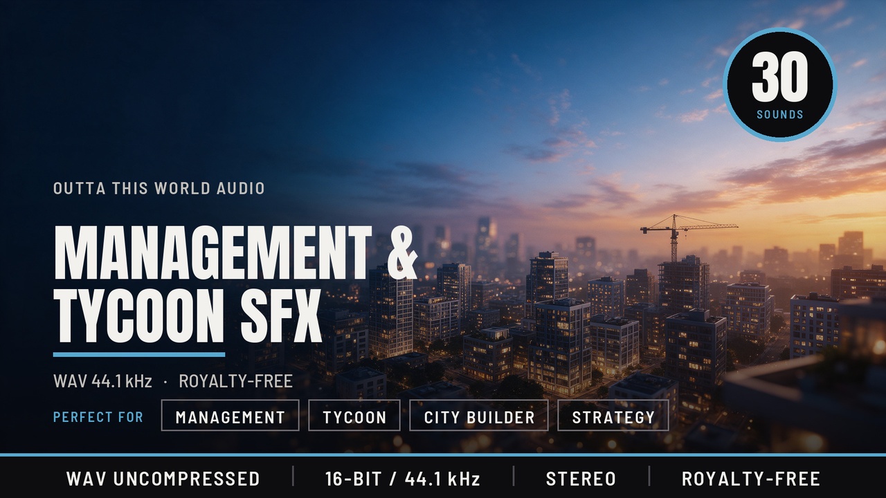 Media 1 for listing Management and Tycoon Game Sound Effects - 30 Building and Economy Sounds