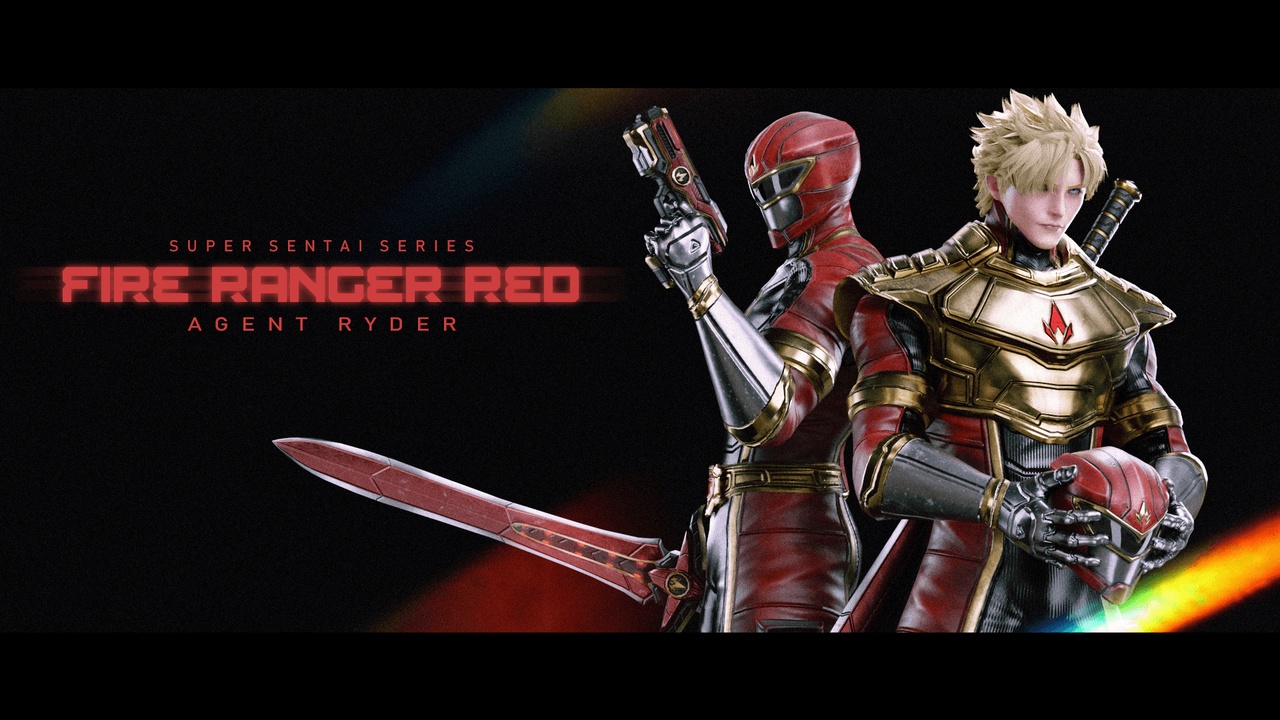 Media 1 for listing Male Sentai Ranger Game Character - Red Fire - Agent Ryder