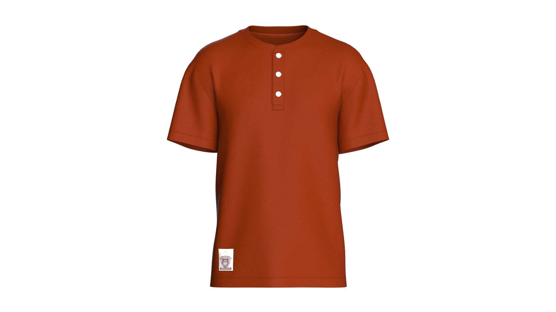 Media 1 for listing Men Terracotta Henley Tee | High Poly