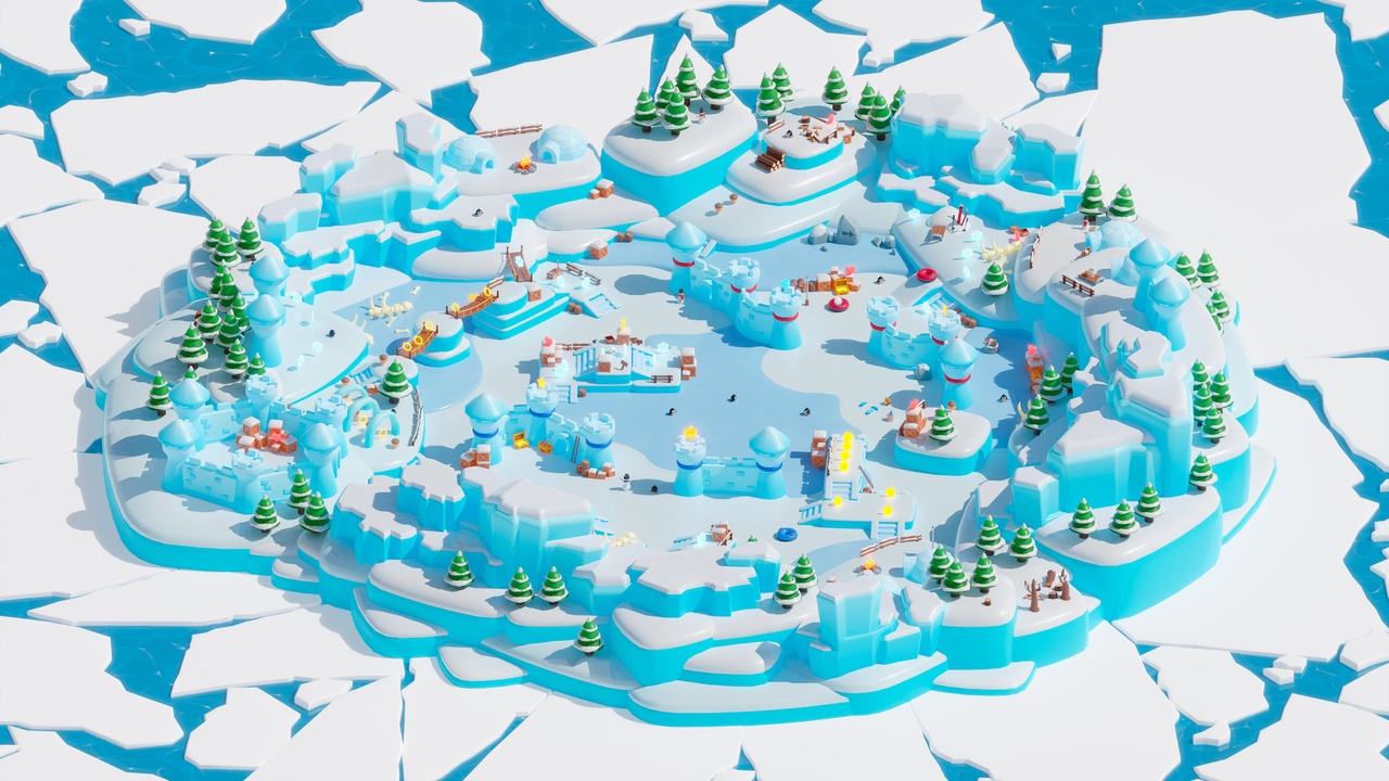Media 1 for listing Location 3 Winter - Low Poly 3D Models Pack
