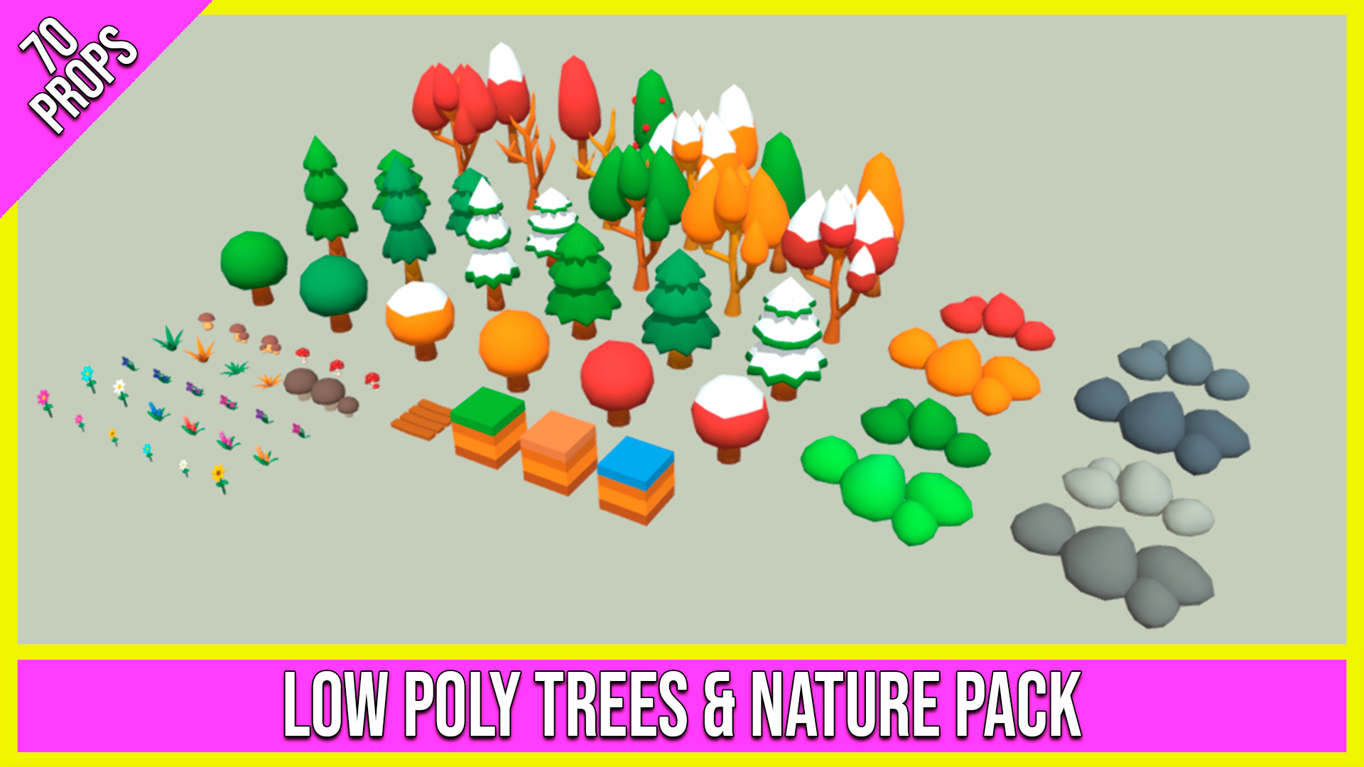 Low Poly Trees & Nature Pack (70 Props) | Fab