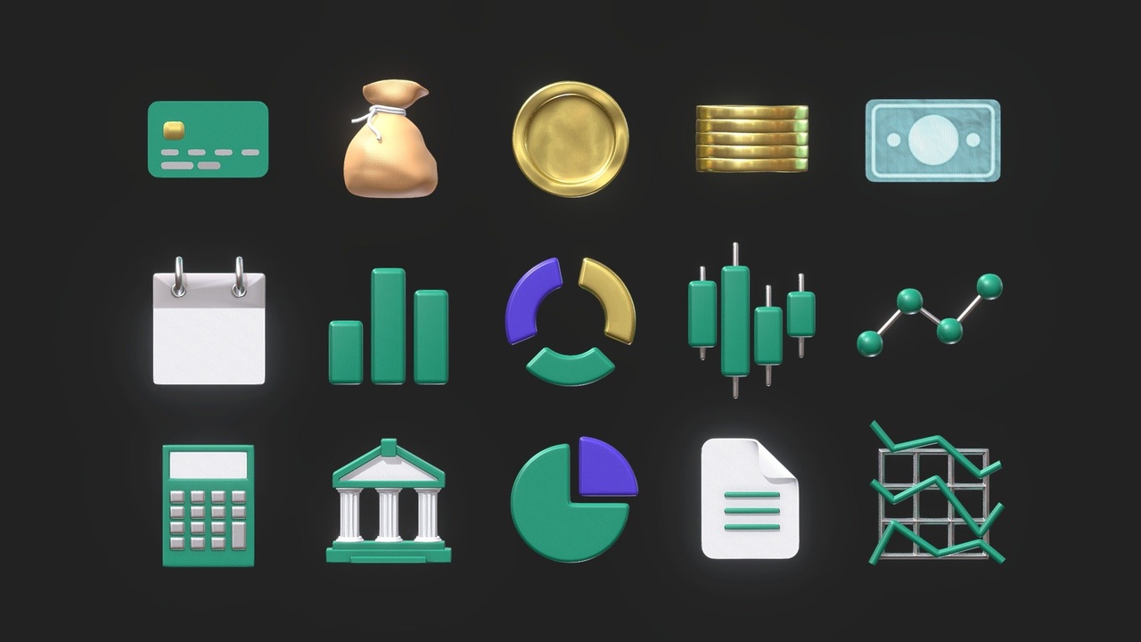 商品 Financial 3D Icons Collection 🪙 pack 的媒体 1