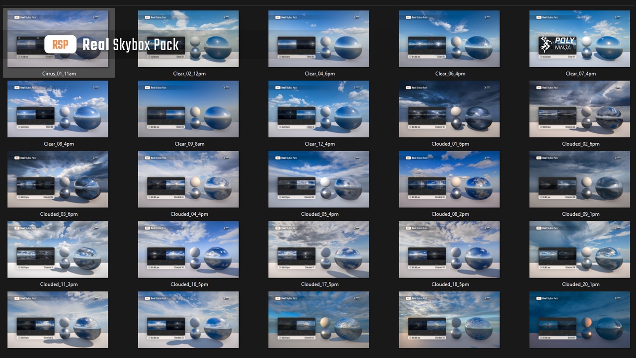 Media 1 for listing Real Skybox Pack - Lighting and Baking 8K True HDRi