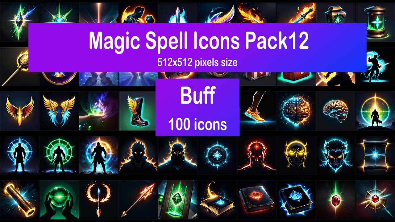Media 1 for listing Magic Spell Icons Pack12 - Buff