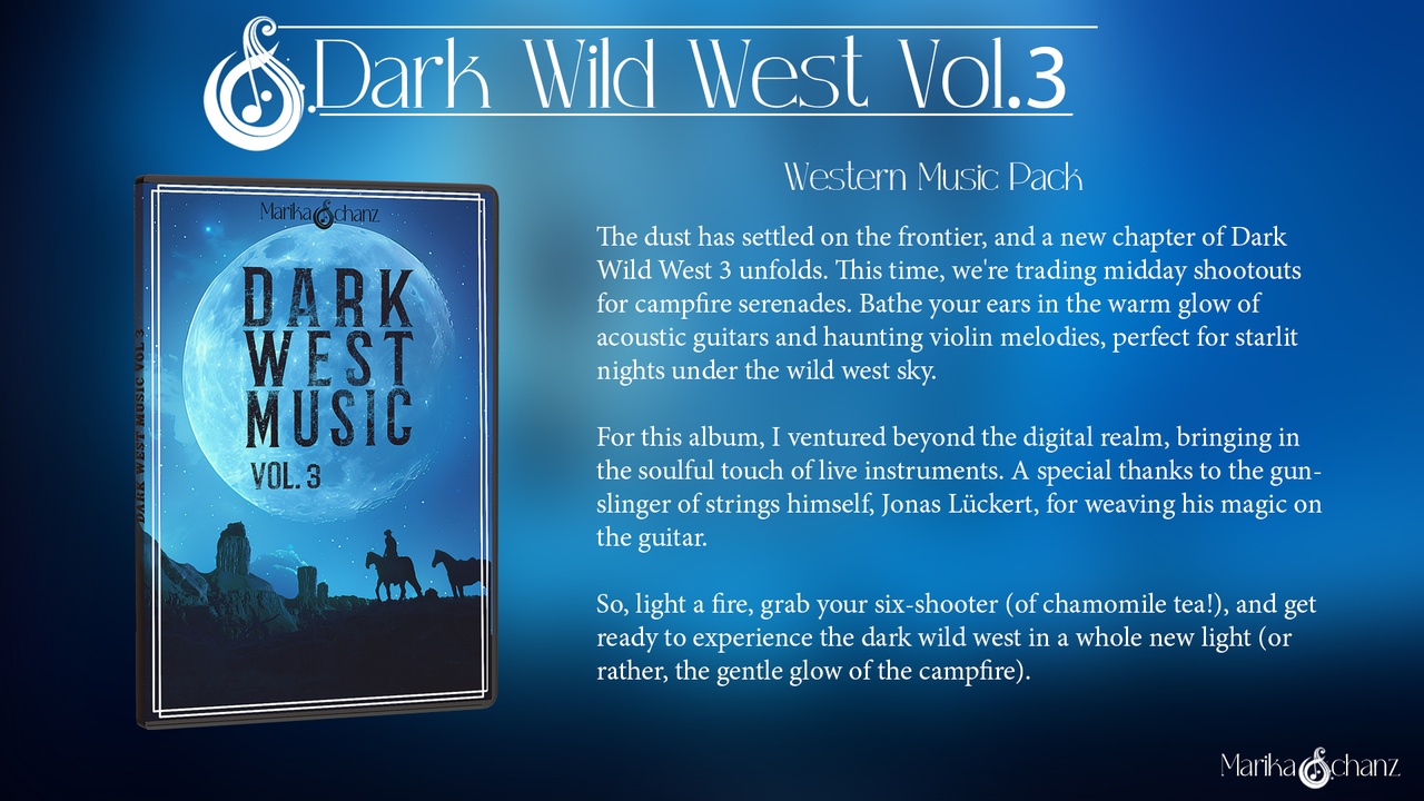 Media 1 for listing Dark Wild West Vol .3 Music Pack - 100% Human-Crafted Audio