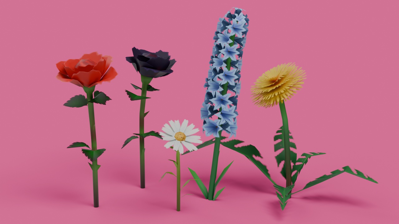 Media 1 for listing DEMO 🌻💐Low Poly Flowers💐🌻
