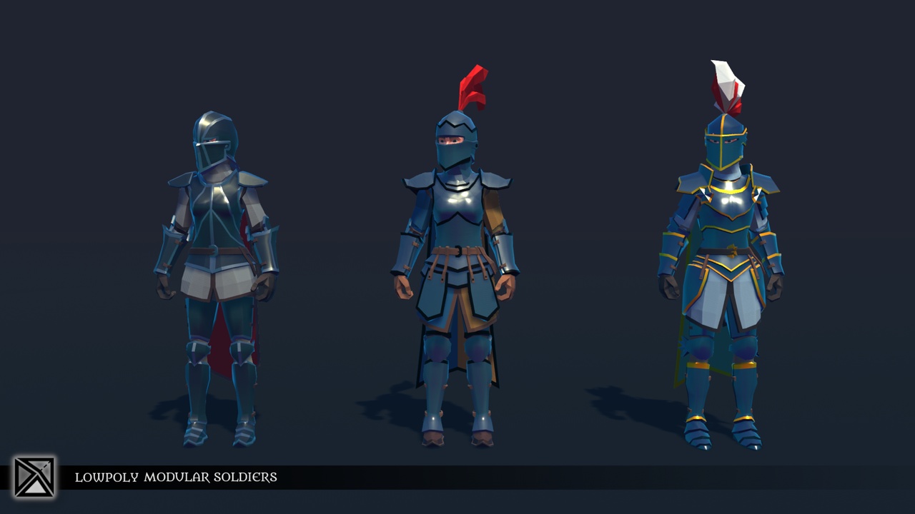 الوسائط 1 للقائمة Lowpoly Modular Soldiers - Medieval Fantasy Series