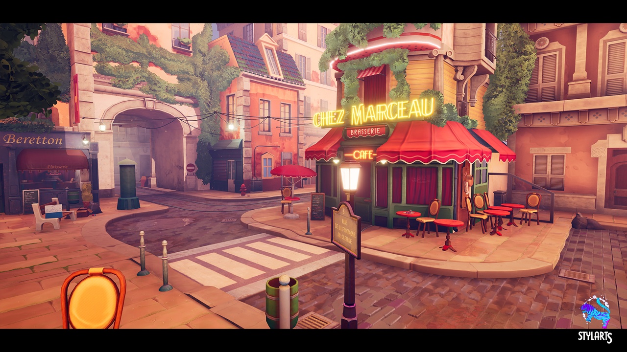 商品 Stylized Paris Street 的媒体 1