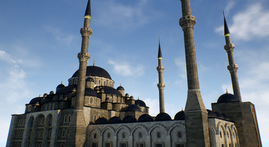 Game Ready Modular Monumental Mosque | Fab