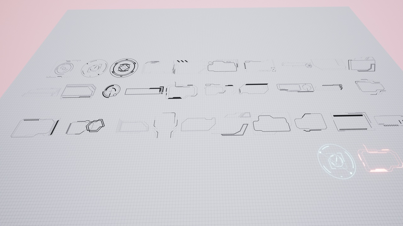 Media 1 for listing Sci-Fi Border Screen Pack 2D Decal / AI SOURCE
