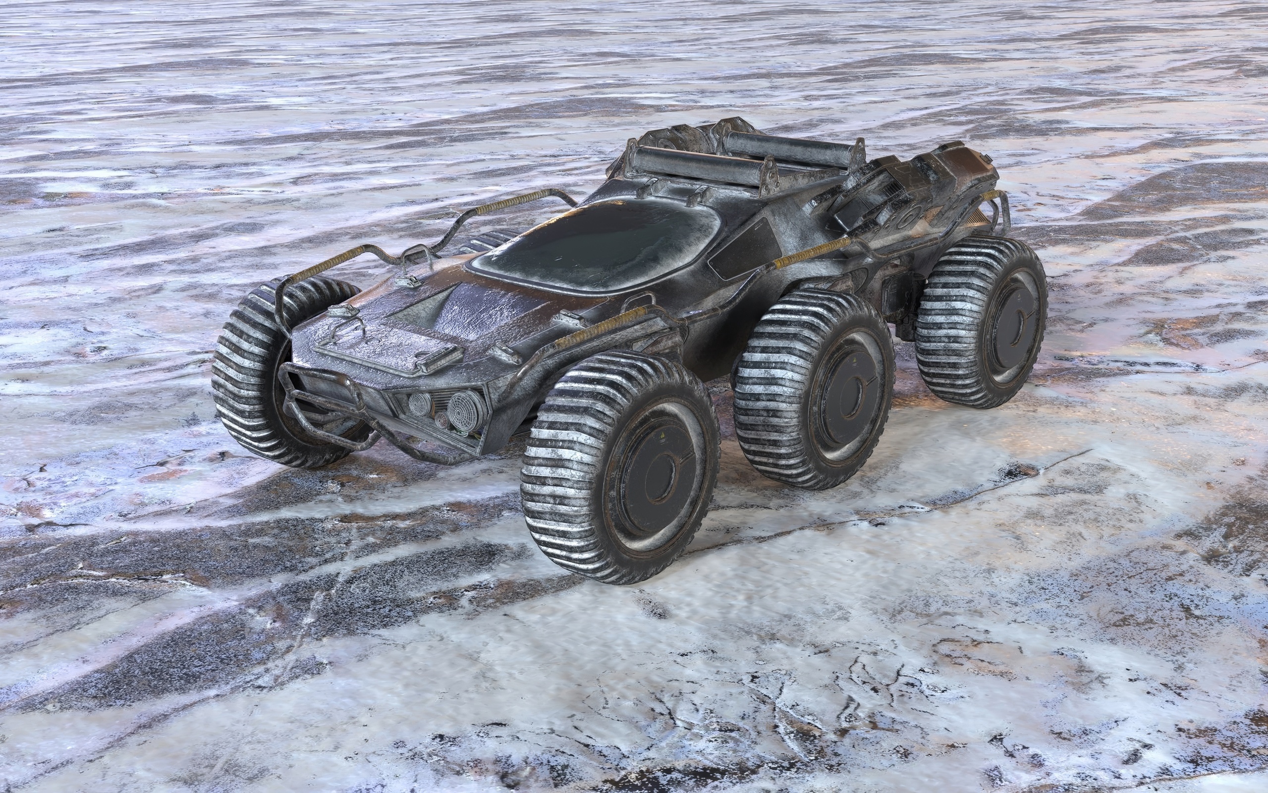 Media 1 for listing Futuristic All-Terrain Armoure Vehicle - 8-Wheel Sci-Fi Rover 3D Model Snow Sand