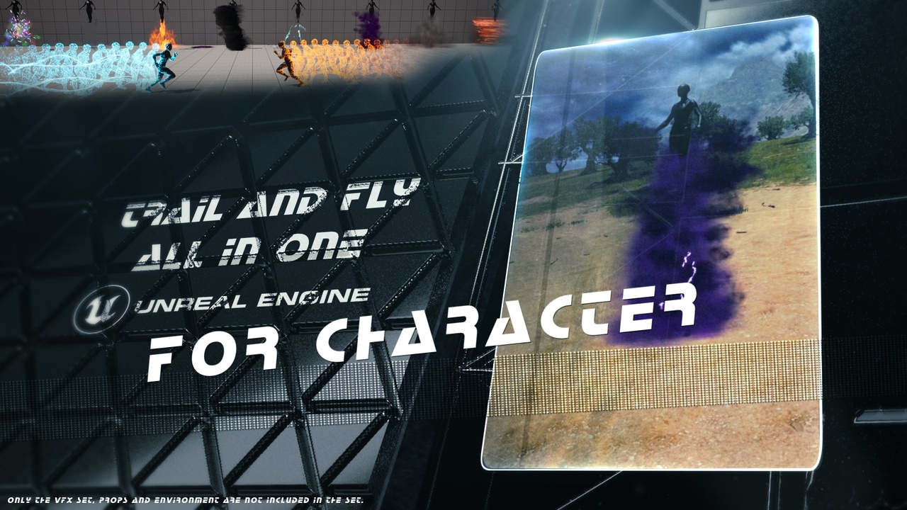 Media 1 for listing Trail and Fly All In One - Running, Flying and Levitation Gameready VFX
