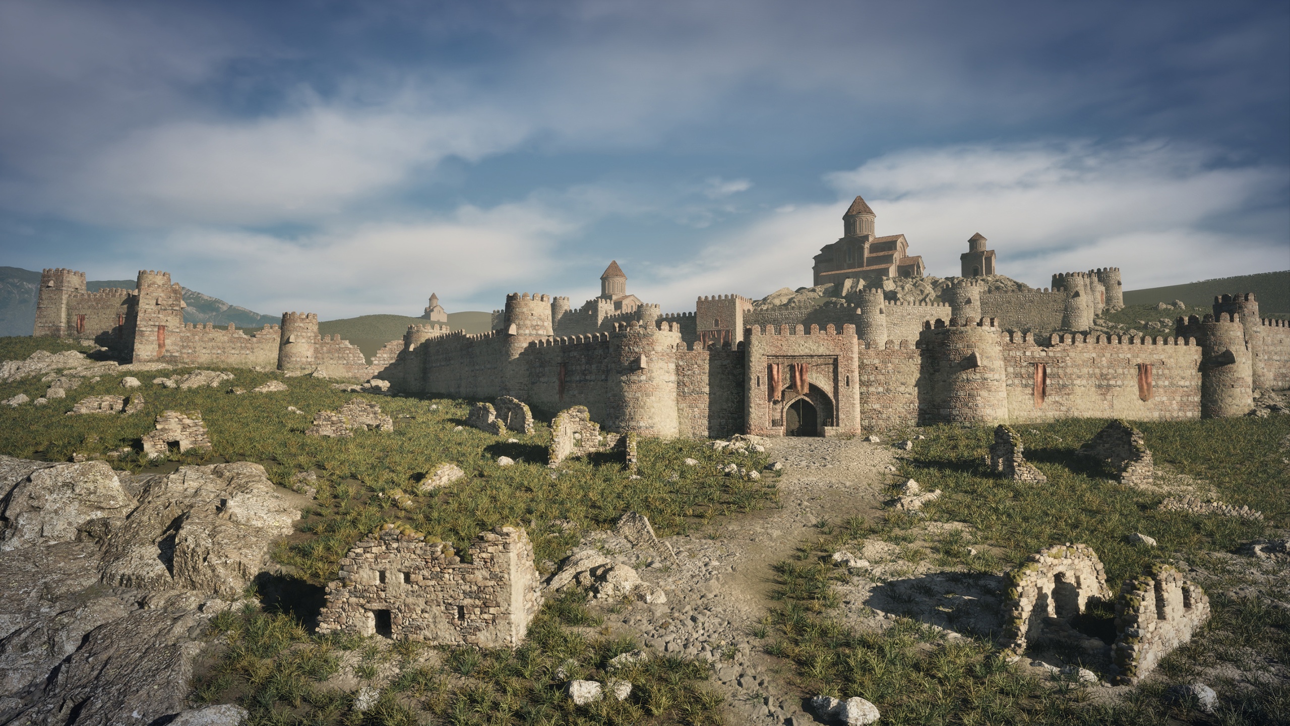 Media 1 for listing Medieval Sakartvelo Environment (modular Fortress, Church, Houses, Textures)
