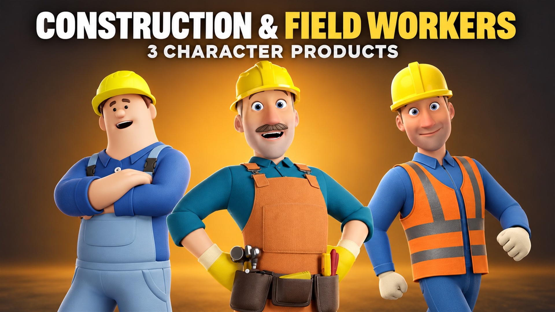 Construction & Field Workers - Cartoon Character Collection | Fab