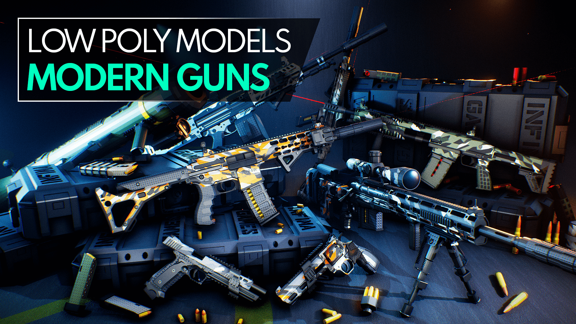 Low Poly Models - Modern Guns Pack | Fab
