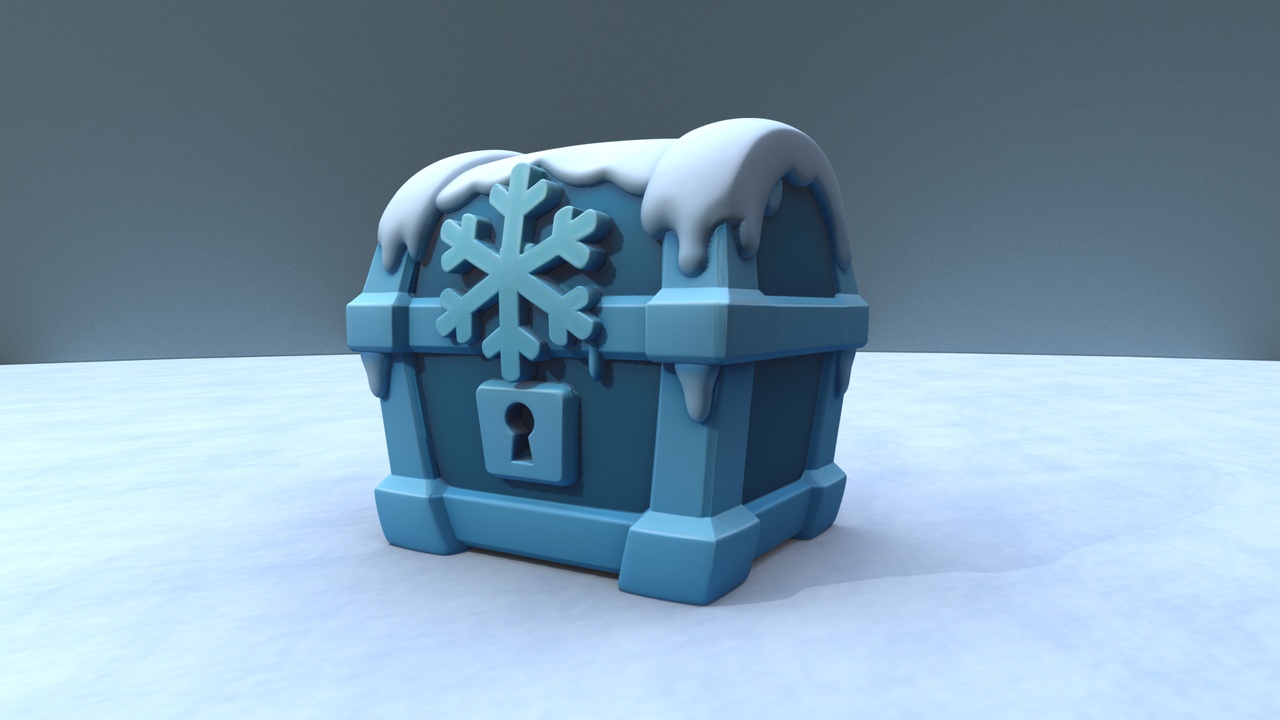 Media 1 for listing Frozen Chest - Stylized Ice Loot Box 3D Model