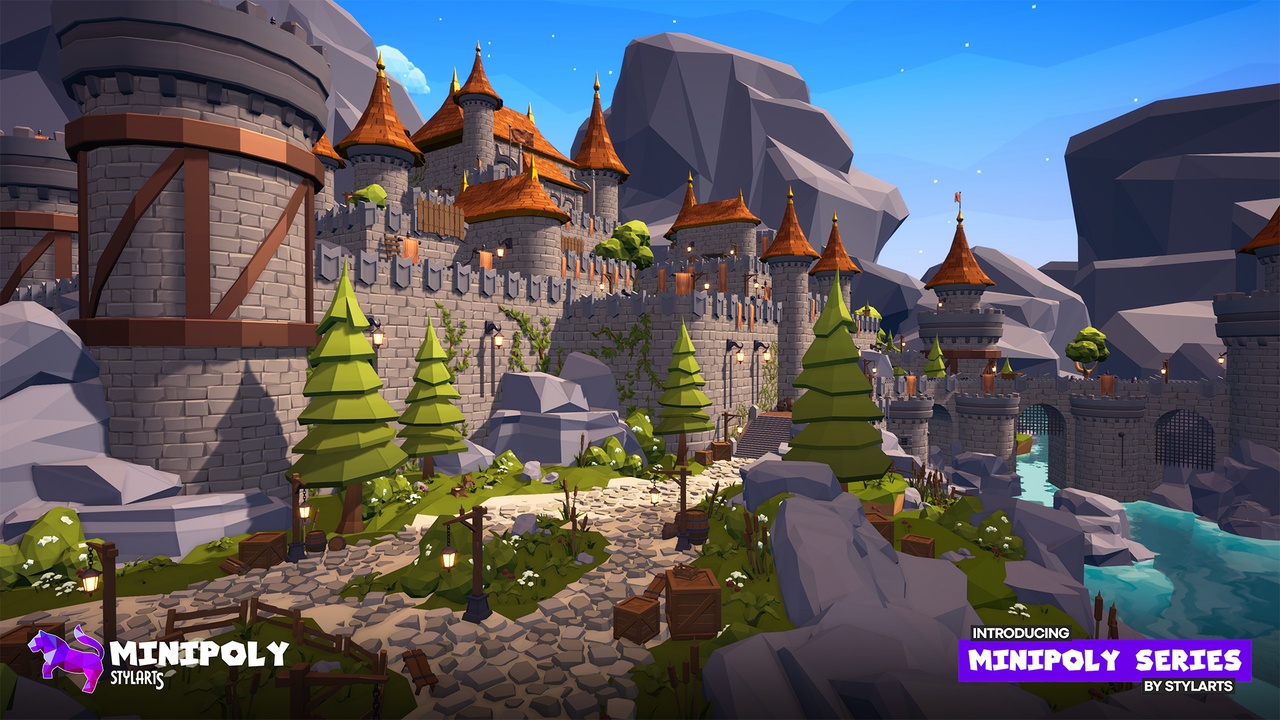 Media 1 for listing Minipoly Series - Mythic Castle ( Stylized Lowpoly Environment )-Unity