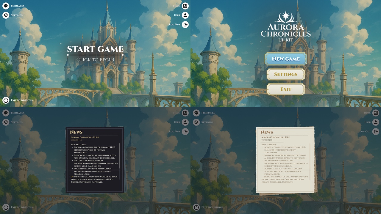 Media 1 for listing Aurora Chronicles – UI KIT