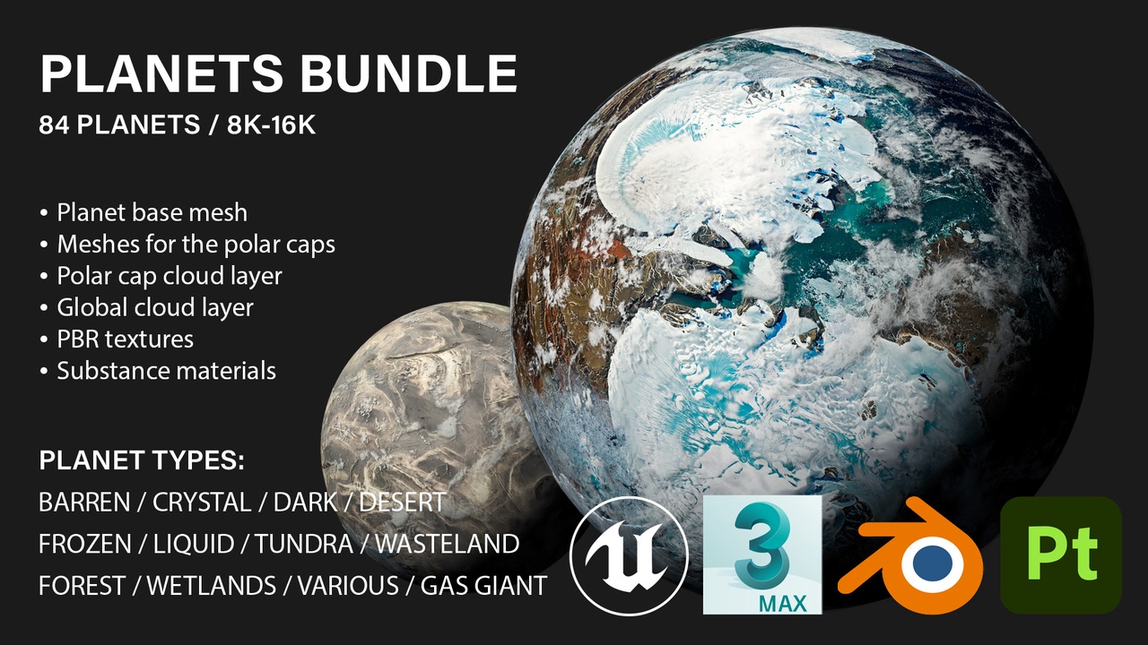 Media 1 for listing Planets Bundle - 84 Models / 8K-16K