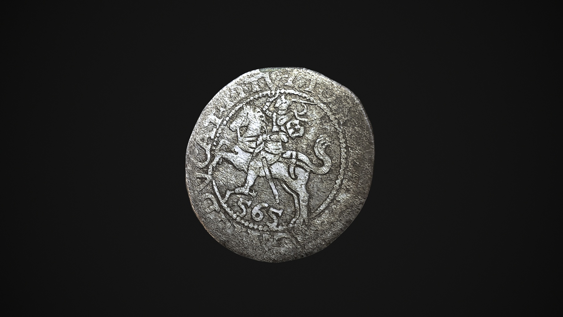 Media 1 for listing Medieval Coin -1/2 Grosh 1565 Sigizmund I - Photogrammetry