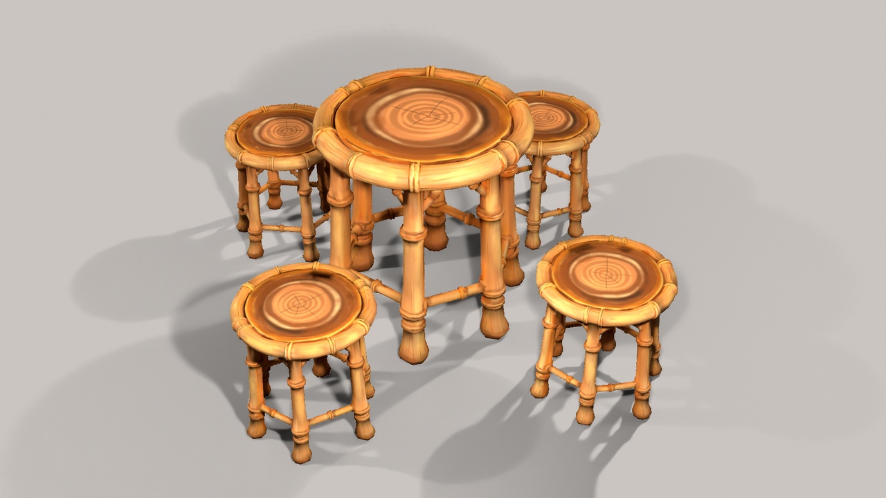 Media 1 for listing Bamboo Table Stools Dining Set