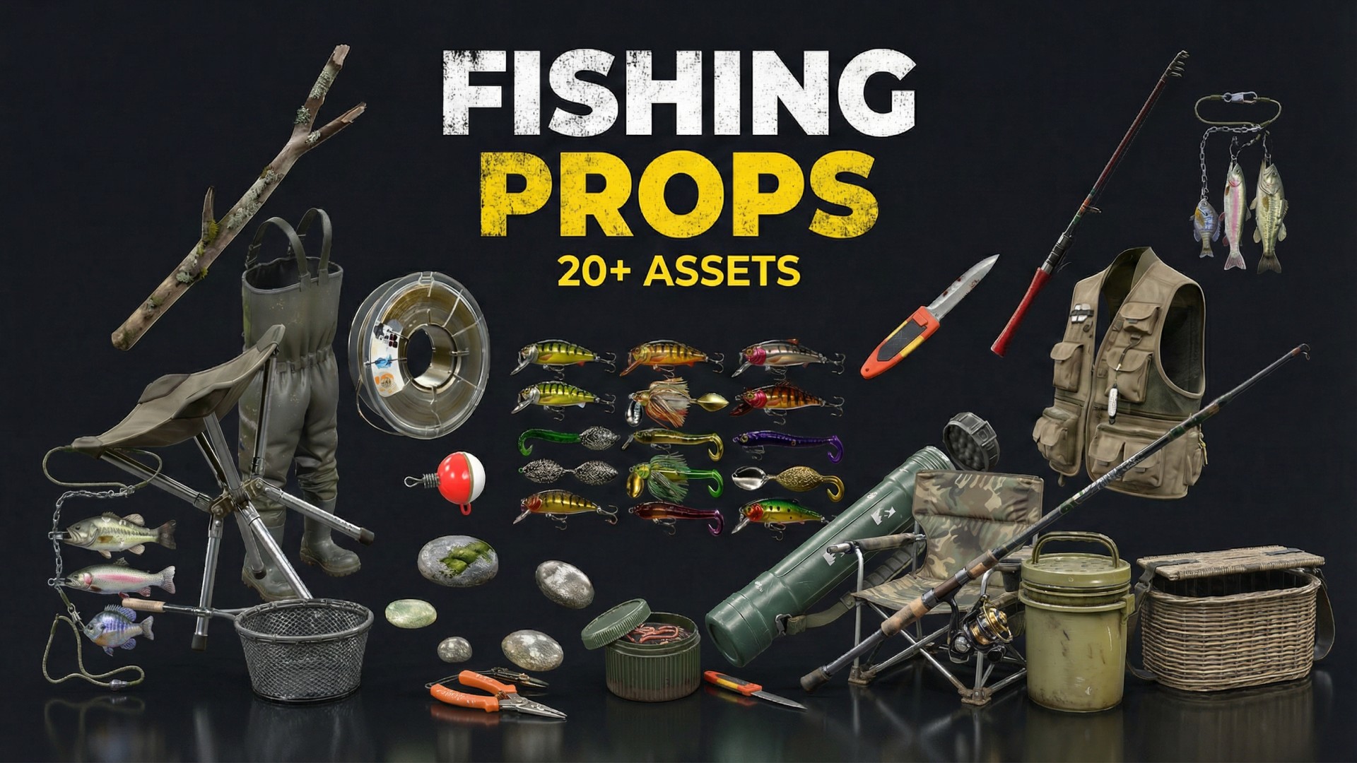 Fishing Props 20 Assets | Fab
