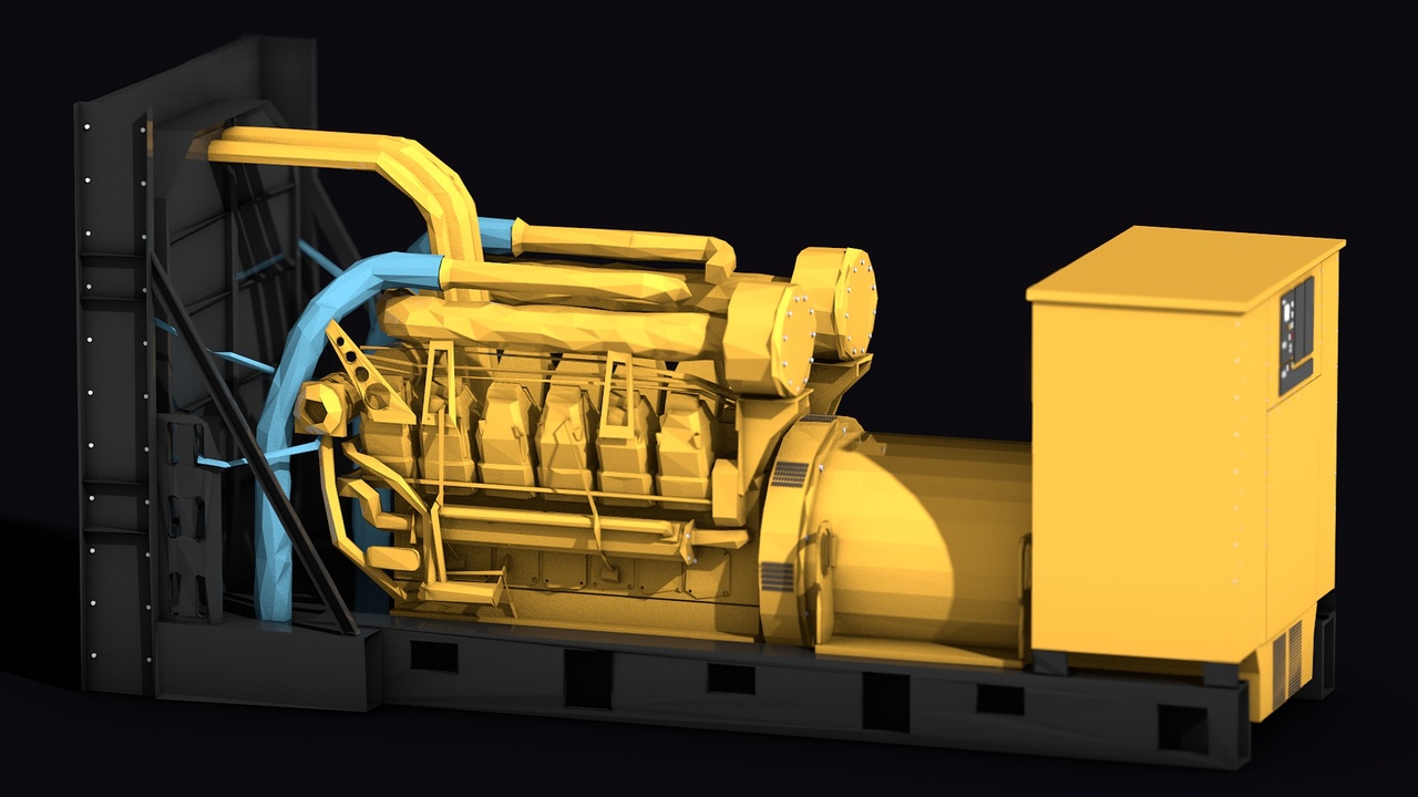 Industrial Generator Low Poly 3D Model | Fab