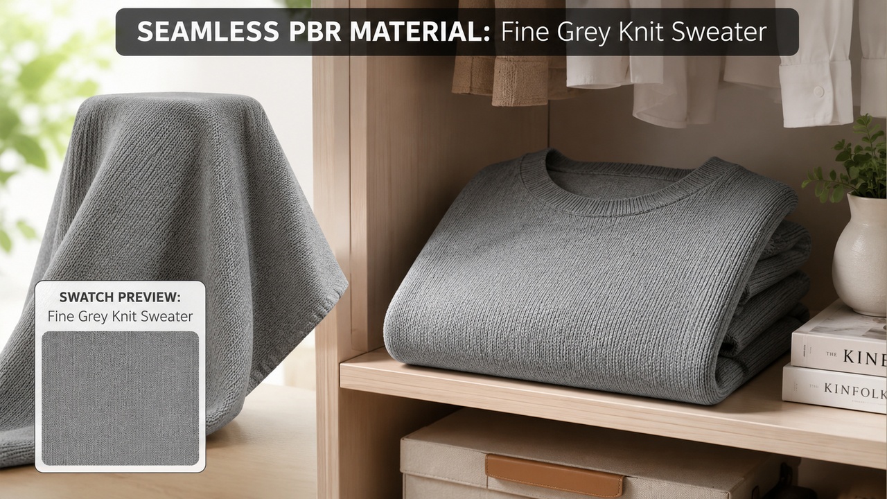 Media 1 for listing Knitted & Sweater Wool Cozy Fabric Materials - 10 Seamless 4K PBR Textures UE5