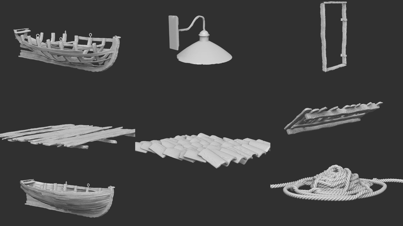 Media 1 for listing Fishing Village High Poly Sculpt 32 Meshes Vol 1