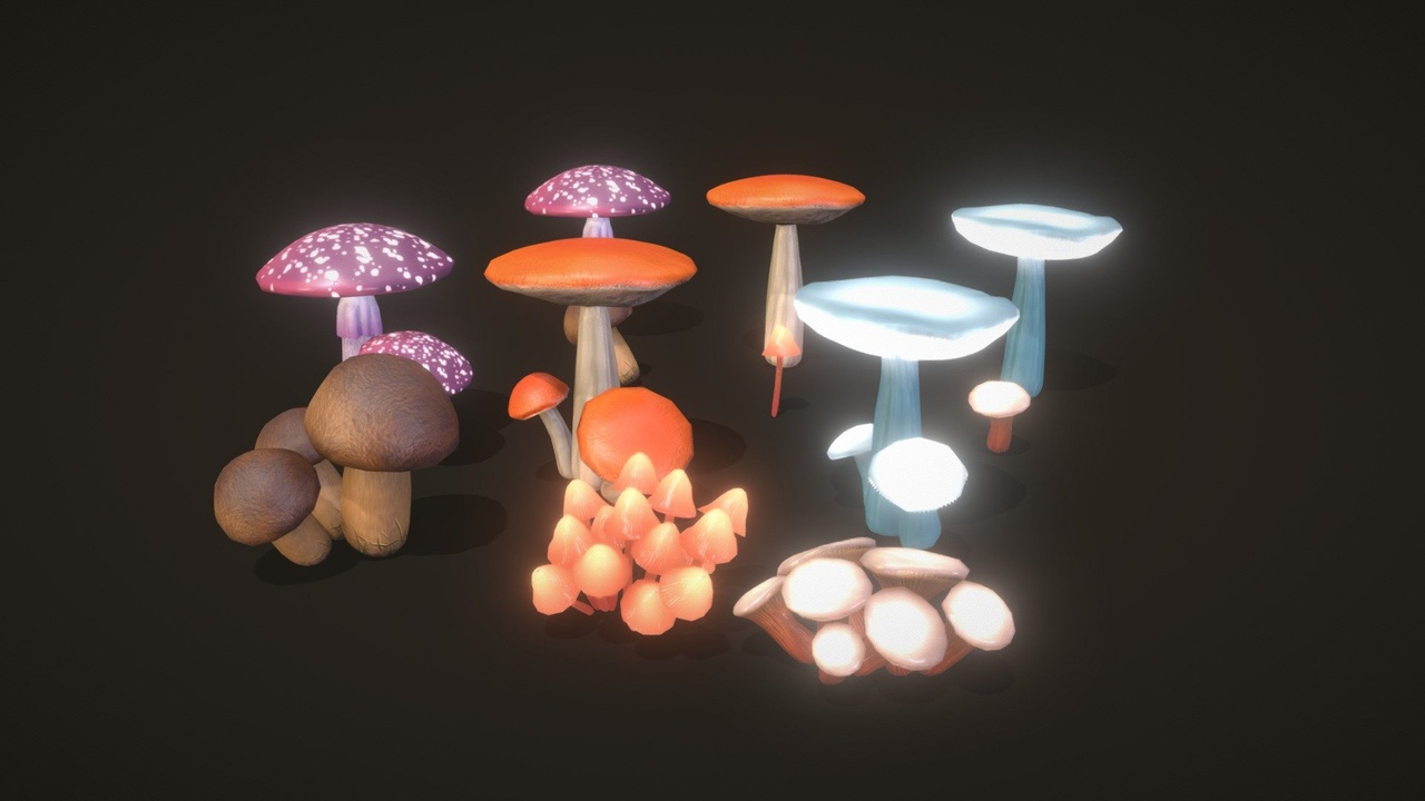 出品Mashrooms low poly stylizedのメディア1