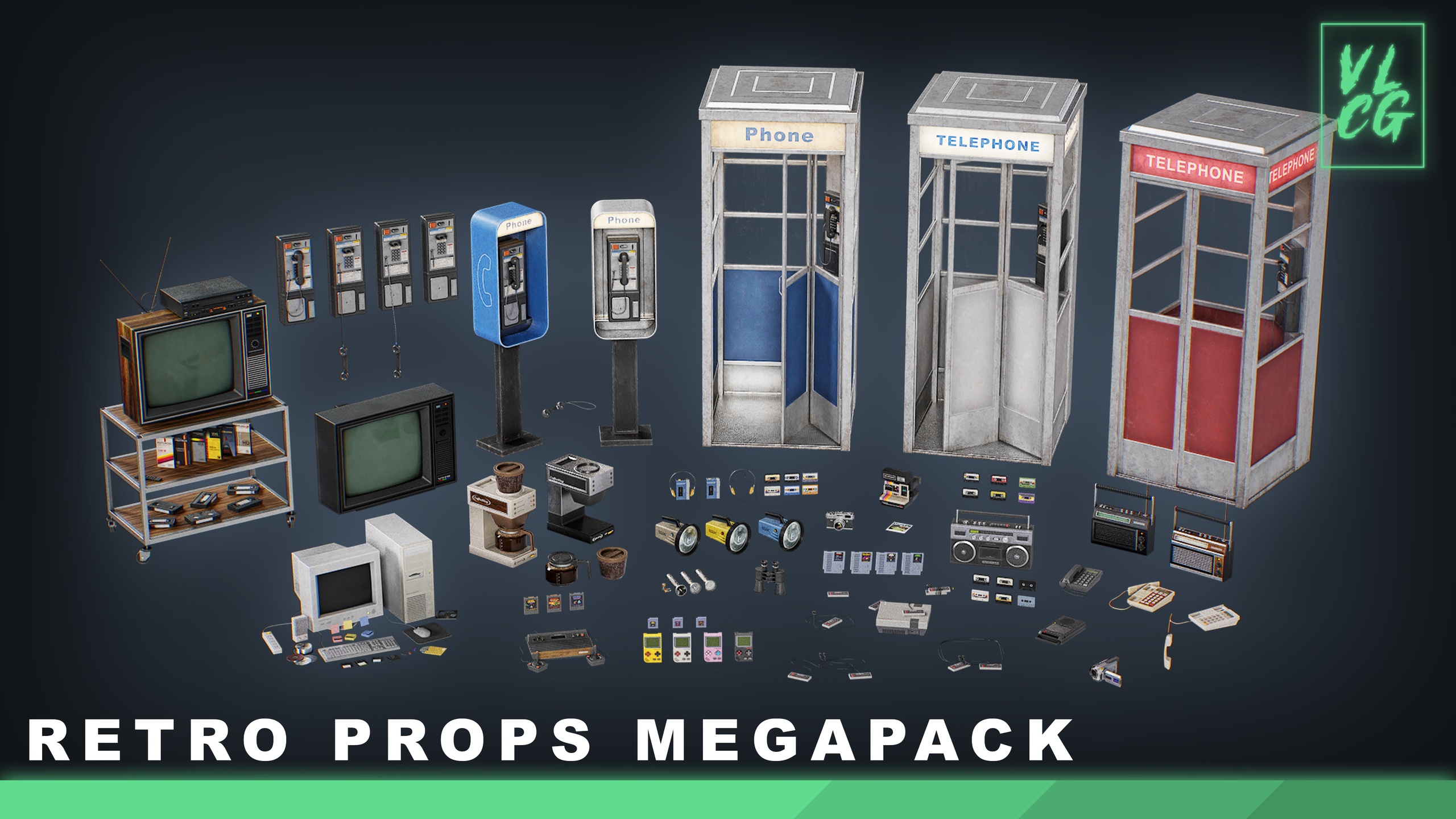 Media 1 for listing VLCG - Retro Props Megapack - Horror American PBR Realistic Pack 1980s