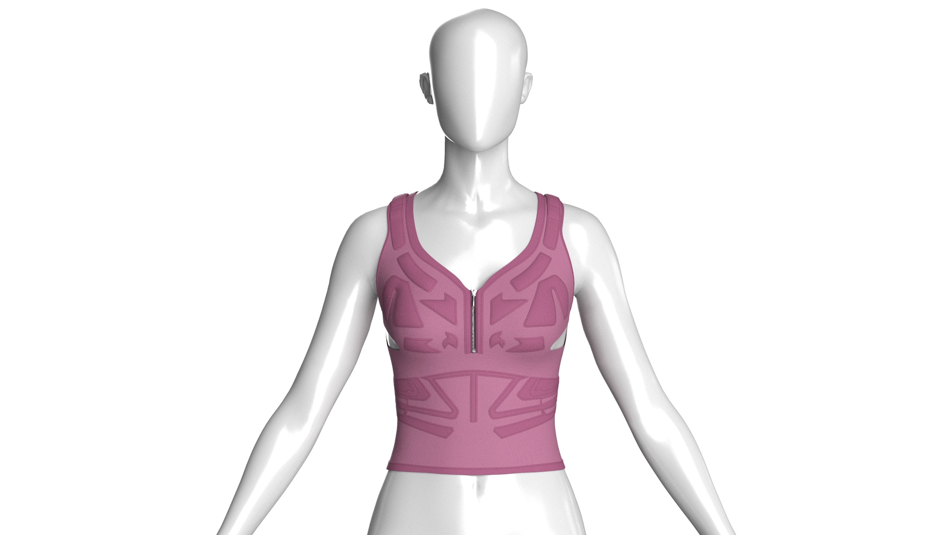 Media 1 for listing Girls Zip - Up Crop Top With Armor Plates | High Poly